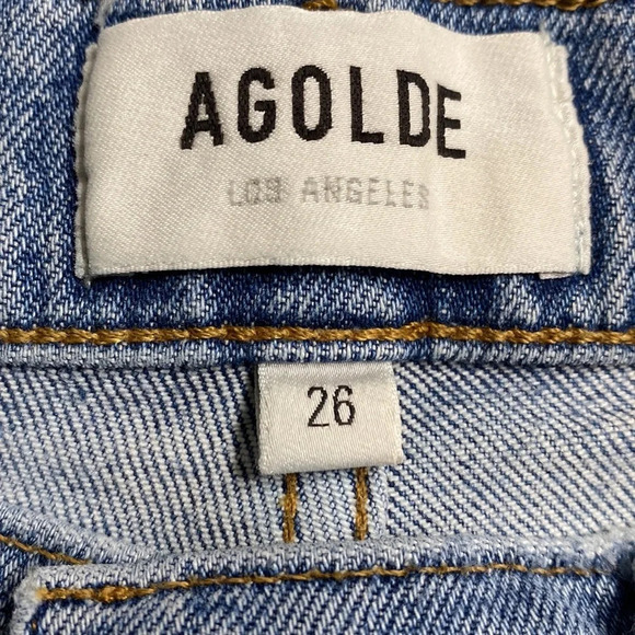 Agolde Riley High Rise Distressed Straight Leg Jeans Size 26 - Picture 7 of 10